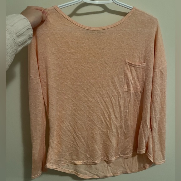 ! 2 for 20 ! Pink and Coral Long Sleeve T shirt Sweater Slightly See Through - Picture 5 of 7